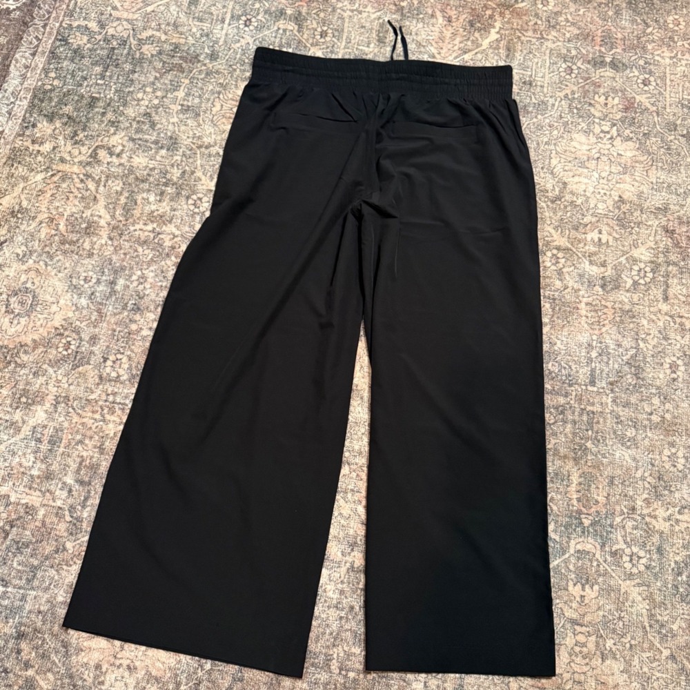 NWT Spanx On The Move Wide Leg Pants 1X Tall Black High Waist Smocked - Picture 3 of 6